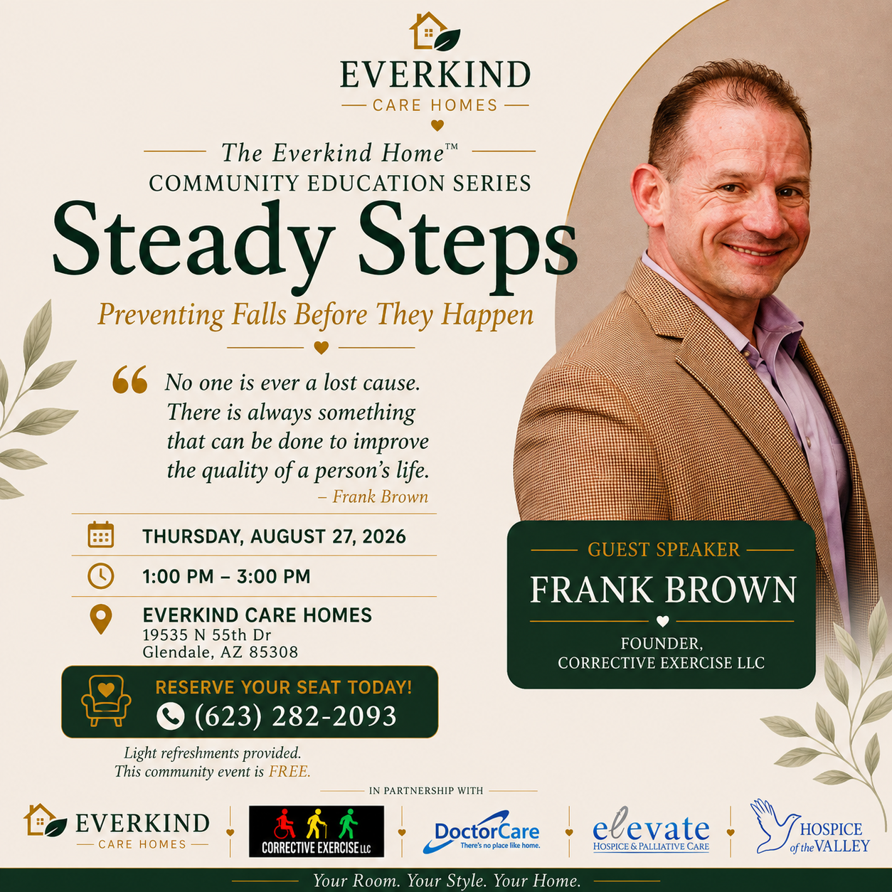 Steady Steps: Preventing Falls Before They Happen — community education event at Everkind Care Homes